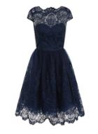 *chi Chi London Navy Short Sleeve Tea Dress