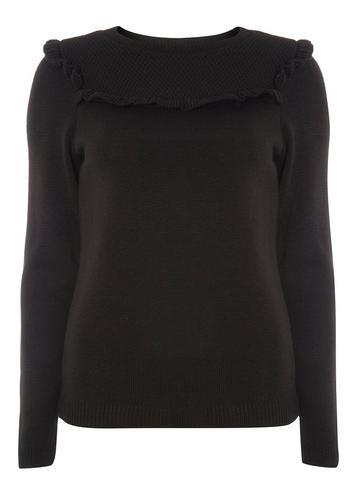 Dorothy Perkins Black Frill Yoke Jumper.