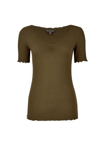 Dorothy Perkins Khaki Ruched Front Top