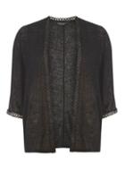 Dorothy Perkins Black Geo Lace Trim Cardigan