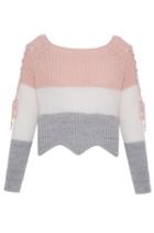 Dorothy Perkins *quiz Multi Knit Lace Up Jumper