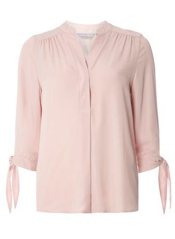 Dorothy Perkins Petite Dusky Pink Tie Sleeve Shirt