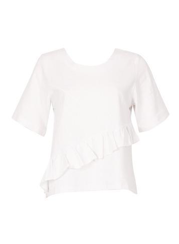Dorothy Perkins *feverfish White Linen Frill Top