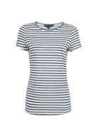 Dorothy Perkins Ivory Stripe Print Short Sleeve Crew Neck T-shirt