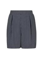 Dorothy Perkins *tall Grey Striped Tie Waist Shorts