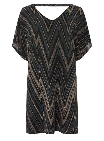 Dorothy Perkins *billie & Blossom Black Lable Gold Zig Zag Dress