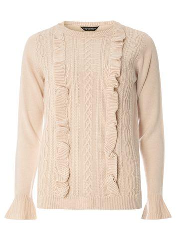 Dorothy Perkins Blush Ruffle Cable Jumper