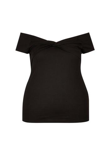 Dorothy Perkins *dp Curve Black Twist Bardot Top