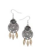 Dorothy Perkins Engraved Disk Drop Earrings