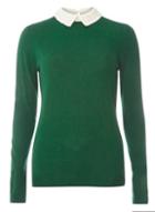 Dorothy Perkins Green Lace Collar Jumper