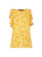 Dorothy Perkins Yellow Daisy Print Ruffle Top