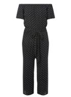 Dorothy Perkins Black And White Spot Print Bardot Jumpsuit