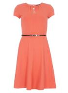 Dorothy Perkins *tall Rose Keyhole Belted Tea Dress
