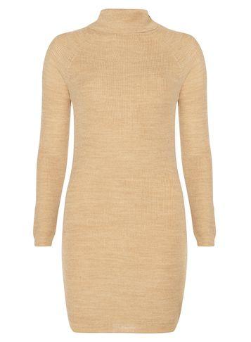Dorothy Perkins Camel Roll Neck Knitted Tunic