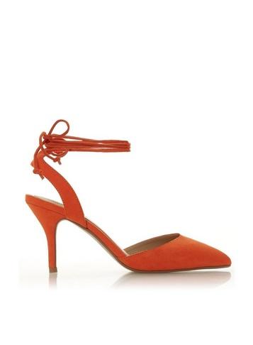 *head Over Heels By Dune Orange Camley Ladies Heel Sandals