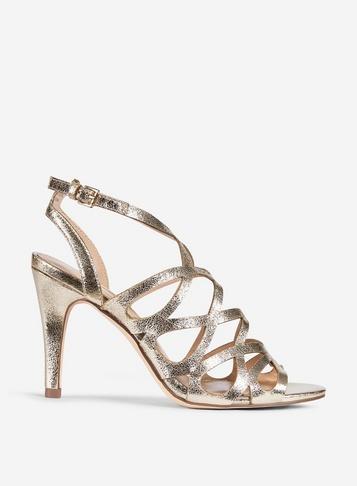 Dorothy Perkins Gold Spike Heeled Sandals