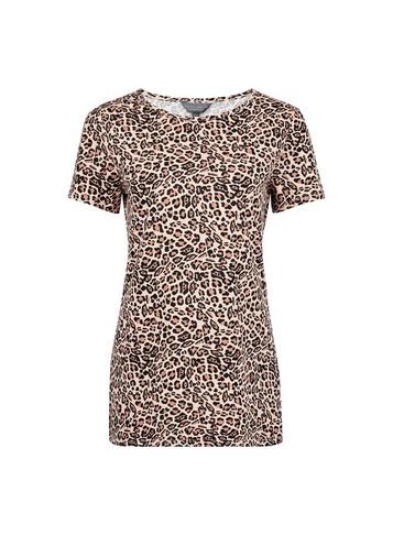 Dorothy Perkins *tall Brown Leopard Print Short Sleeve Crew Neck T-shirt