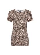 Dorothy Perkins *tall Brown Leopard Print Short Sleeve Crew Neck T-shirt