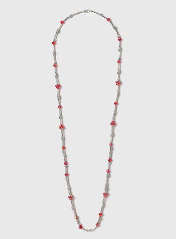 Dorothy Perkins Red Beaded Rope Necklace