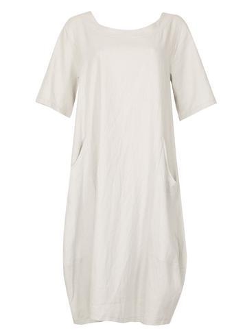 Dorothy Perkins *feverfish Grey Linen Lagenlook Skater Dress