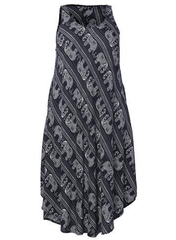 Dorothy Perkins *izabel London Curve Navy Elephant Skater Dress