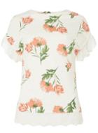 Dorothy Perkins Ivory Floral Print Broderie T-shirt