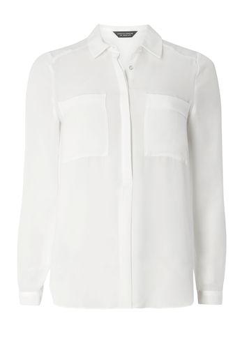 Dorothy Perkins Ivory Pocket Long Sleeve Shirt