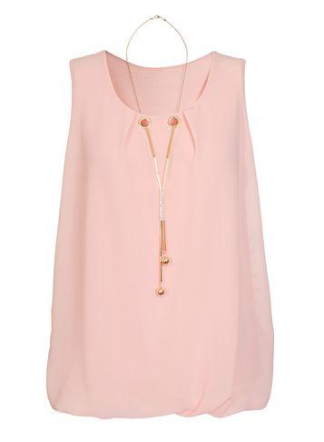 Dorothy Perkins *quiz Pale Pink Chiffon Bubble Top