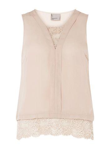 Dorothy Perkins *vero Moda Cream Lace Hem Top