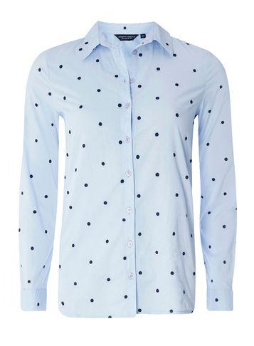 Dorothy Perkins Chambray Blue Polka Dot Shirt