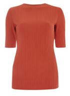 Dorothy Perkins Rust Pleated High Neck Top