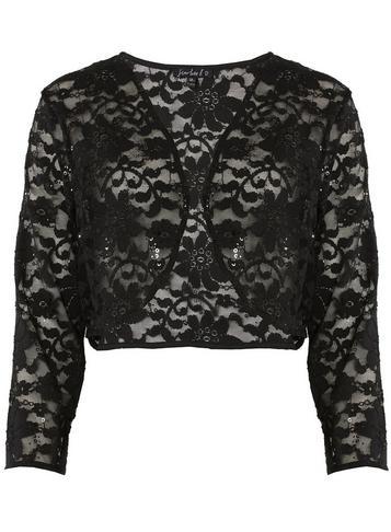 Dorothy Perkins *scarlett B Black Lace Cropped Jacket