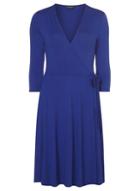 Dorothy Perkins *tall Cobalt Wrap Fit And Flare Dress