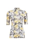 Dorothy Perkins Multi Colour Short Sleeve Snake Print High Neck Top