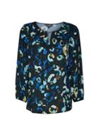 *billie & Blossom Cobalt Leopard Print Top