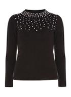 Dorothy Perkins Petite Black Embellished Yoke Jumper