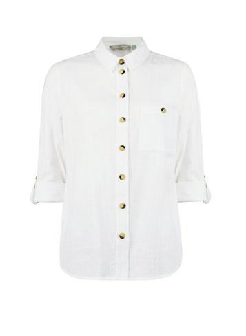 Dorothy Perkins Petite Ivory Slub Cotton Shirt