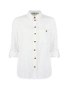 Dorothy Perkins Petite Ivory Slub Cotton Shirt