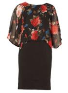 Dorothy Perkins *izabel London Black Floral Pencil Dress