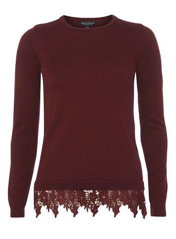Dorothy Perkins Berry Lace Hem Jumper
