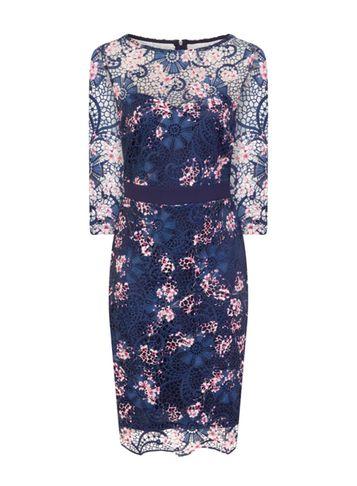 Dorothy Perkins *paper Dolls Navy Bloom Print Lace Dress