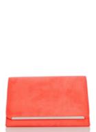 *quiz Coral Faux Suede Clutch Bag