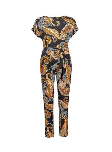 Dorothy Perkins Black And Orange Paisley Print Jumpsuit
