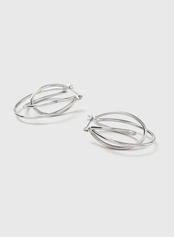 Dorothy Perkins Silver Oval Hoop Earrings
