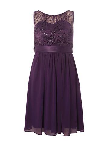 Dorothy Perkins *showcase Purple Sequin Lace Beth Prom Dress