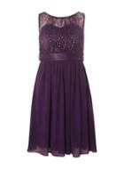 Dorothy Perkins *showcase Purple Sequin Lace Beth Prom Dress