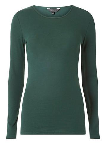 Dorothy Perkins Green Long Sleeve Crew Neck Top