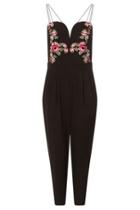 Dorothy Perkins *girls On Film Black Floral Jumpsuit