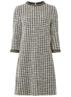Dorothy Perkins Houndstooth Long Sleeve Shift Dress