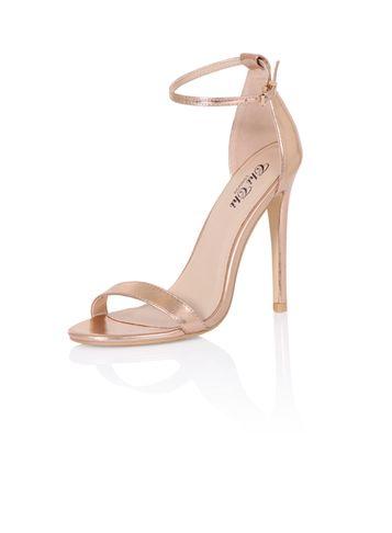 Dorothy Perkins *chi Chi London Rose Gold Barely There Heeled Sandals